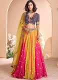 Bandhani Printed Shaded Jacquard Silk Zari Work Lehenga Choli