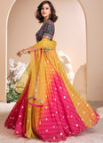 Bandhani Printed Shaded Jacquard Silk Zari Work Lehenga Choli