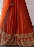 Beautiful Zari Embroidered Georgette Bridesmaids Orange Lehenga Choli