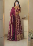 Designer Jacquard Zari Embroidered Pink Lehenga Choli With Dupatta