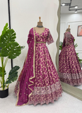 Designer Jacquard Zari Embroidered Pink Lehenga Choli With Dupatta