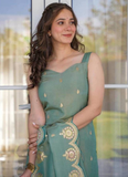 Fascinating Sequence Embroidery Viscose Pista Green Kurti With Pant