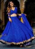 Royal Blue Leheriya Print Gota Patti Border Georgette Lehenga