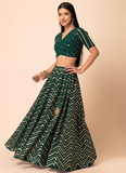 Sequence Work Georgette Green Lehenga Choli For Mehendi Function