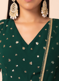 Sequence Work Georgette Green Lehenga Choli For Mehendi Function