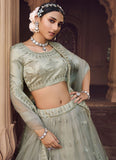 Grey Sequence Work Soft Net Latest Designer Lehenga Choli