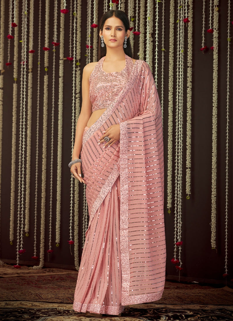 Design party shop wear saree