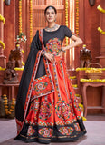 Real Mirror Art Silk Red Color Gamthi Chaniya Choli for Navratri