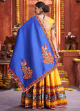 Navratri Special Art Silk Yellow Gamthi Style Mirror Chaniya Choli