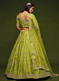 Neon Green Art Silk Lehenga Choli Dupatta Set