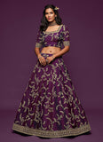 Wedding Purple Bridal Lehenga in Art Silk Fabric