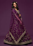 Wedding Purple Bridal Lehenga in Art Silk Fabric