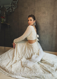 Eye-Catching Lakhnavi Work White Lehenga Choli