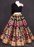 Indo Western Black Banarasi Lehenga With Designer Choli