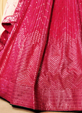 Aesthetically Sequence Work Chinon Sangeet Wear Pink Lehenga Choli