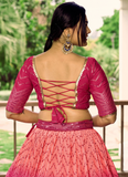 Aesthetically Sequence Work Chinon Sangeet Wear Pink Lehenga Choli