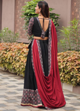 Ajrakh Printed Pure Cotton Navratri Special Black Lehenga Choli Set