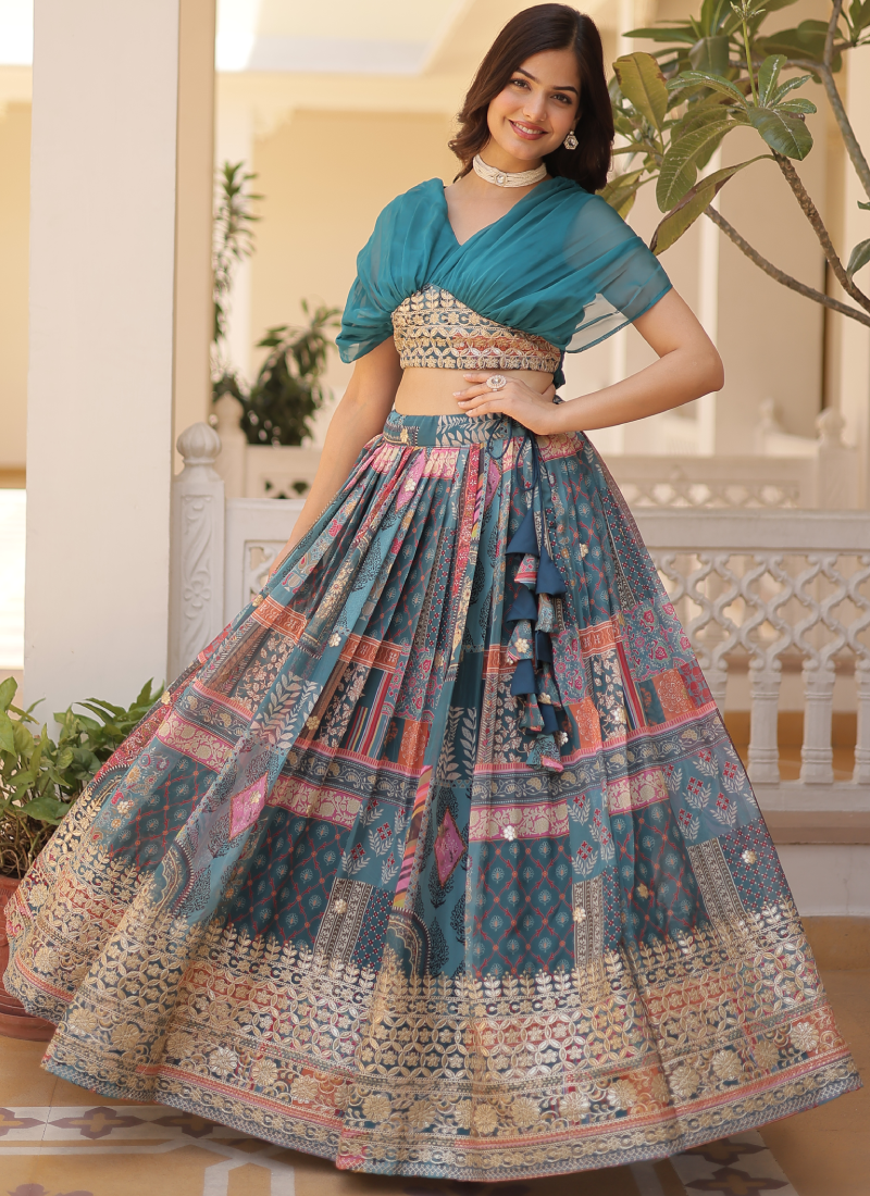 Indo western lehenga with crop top best sale