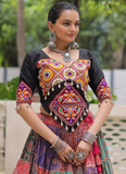 Amazing Digital Printed Multi Color Cotton Navratri Special Crop Top
