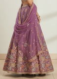 Appealing Sequence Embroidered Lavender Organza Lehenga Choli