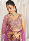 Appealing Sequence Embroidered Lavender Organza Lahenga Choli