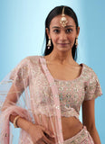 Astonishing Sequence Embroidered Georgette Light Pink Lehenga Choli