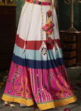 Awesome Printed Cotton White Lehenga Choli For Navratri Function