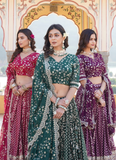 Beautiful Embroidery Sequence Work Viscose Jacquard Wedding Lehenga Choli