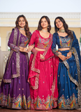 Bewitching Heavy Sequence Embroidered Vichitra Silk Pink Lehenga Choli