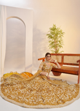 Bewitching Yellow Net Thread Embroidered Haldi Special Lehenga Choli