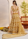 Bewitching Yellow Net Thread Embroidered Haldi Special Lehenga Choli