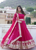 Charismatic Georgette Embroidered Pink Traditional Lehenga Choli