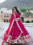 Charismatic Georgette Embroidered Pink Traditional Lehenga Choli