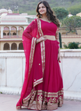 Charismatic Georgette Embroidered Pink Traditional Lehenga Choli