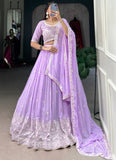 Charismatic Georgette Sequence Work Lavender Lehenga Choli