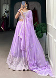 Charismatic Georgette Sequence Work Lavender Lehenga Choli