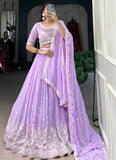 Charismatic Georgette Sequence Work Lavender Lehenga Choli