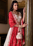 Charming Thread Embroidery Work Vichitra Silk Off White Lehenga Choli
