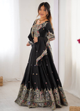 Coding Embroidery Silk Black Lehenga Choli For Party Function