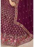 Comely Georgette Thread Embroidery Work Maroon Lehenga Choli For Women