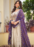 Cream Function Wear Pure Tissue Silk Heavy Embroidered Lehenga Choli