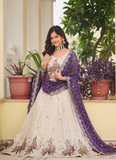 Cream Function Wear Pure Tissue Silk Heavy Embroidered Lehenga Choli