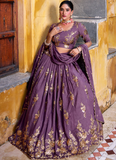 Crush Silk Lavender Sequence Embroidered Wedding Wear Lehenga Choli
