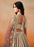 Dazzling Georgette Sequence Embroidery Brown Two Shaded Lehenga Choli