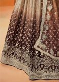 Dazzling Georgette Sequence Embroidery Brown Two Shaded Lehenga Choli