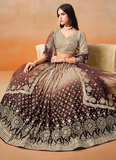 Dazzling Georgette Sequence Embroidery Brown Two Shaded Lehenga Choli