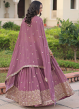 Delightful Sequence Embroidered Georgette Pink Lehenga Choli For Women