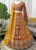 Designer Georgette Zari Embroidered Wedding Multi Color Lehenga Choli
