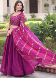 Elegant Fendi Silk Pink Thread Embroidered work Wedding Lehenga Choli