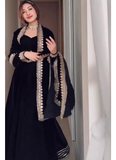 Embroidery Work Velvet Black Party Wear Lehenga Choli